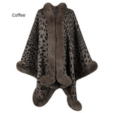 Cape Cardigan Leopard Shawl Cloak