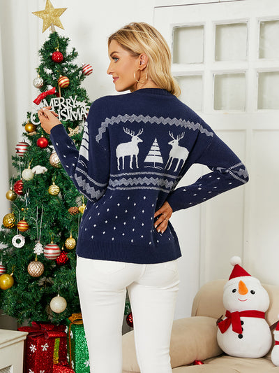 Pullover Deer Jacquard Christmas Sweater