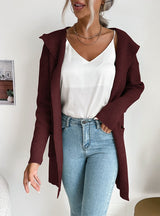 Pit Knitted Hoodie Casual Sweater Coat