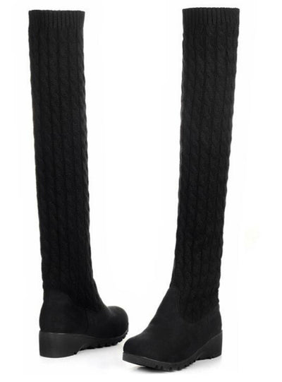 Knee High Boots Elastic Slim Warm Long Thigh