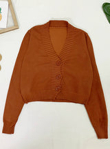 Women's Cropped Cardigan Sweaters Female Sweater
