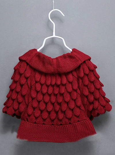 Batwing Sleeve Pineapple Knitting Wool Sweater Coat 