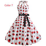 Retro Backless Print Vintage Dress