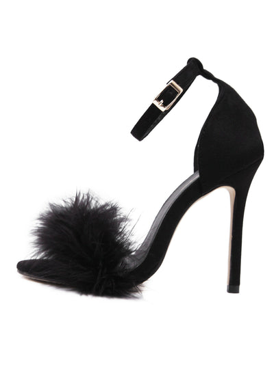 High-Heeled Sandals Fur Fashion Stiletto Heels 