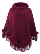 Sweater Collar Tassel Shawl Cloak