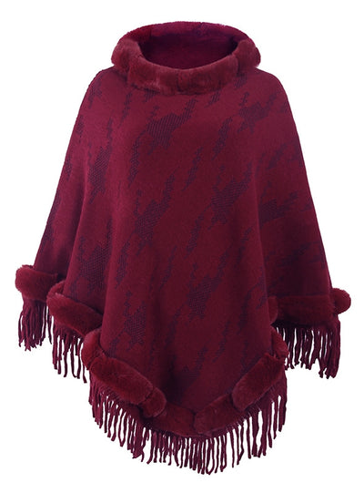 Sweater Collar Tassel Shawl Cloak