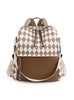Soft Leather Contrast Outdoor Travel Backpack