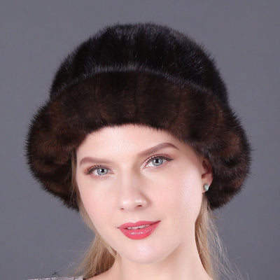 Mink Fur Ladies Keep Warm Hats
