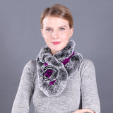 Lotus Leaf Rex Rabbit Fur Scarf Warm Fur Scarf