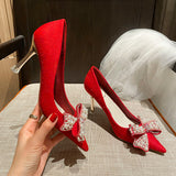 Women Bridal Bow Shallow Shoes