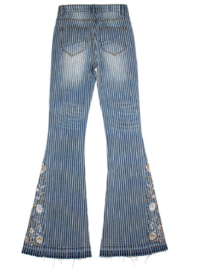 Women's Heavy Industry 3D Embroidery Jeans