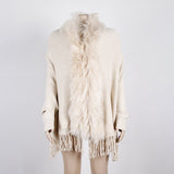 Fringed Cape Shawl Cape Cardigan Sweater