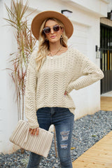 Solid Color Pullover Loose Sweater Girl