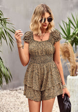 Square Neck Printed Jumpsuit