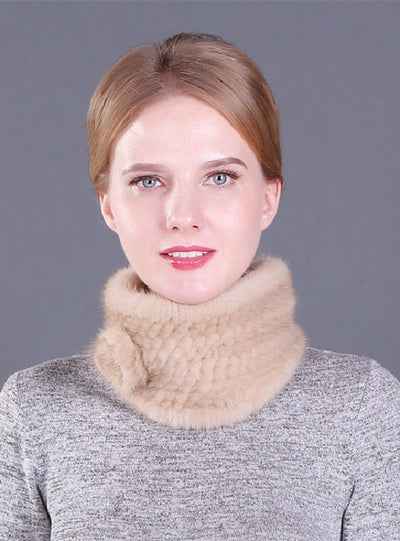 Petals Warm Mink Fur Collar Scarf