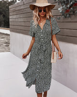 Spring Sexy Big Skirt Printed Dress