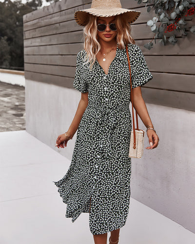 Spring Sexy Big Skirt Printed Dress