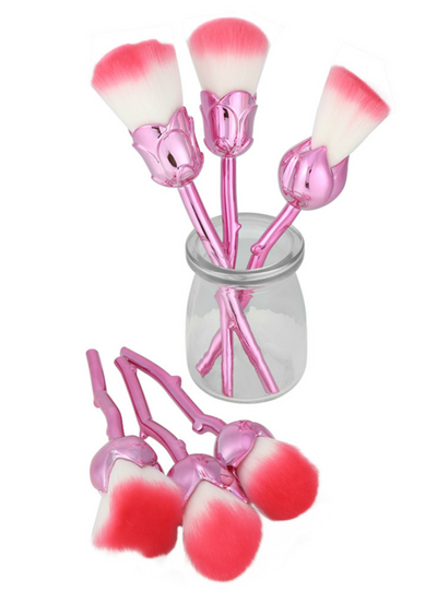 6pcs Rose Flower Makeup Brushes Set Blush 