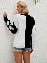 Long Sleeve Love Pattern Turtleneck Sweater