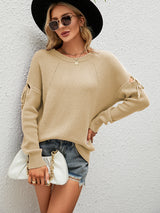 Women Lace Up Pullover sweater