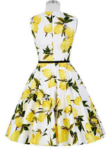 Women Pear Blossom Sleeveless Short Vintage Dress