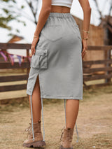 Women Denim Lace-up Skirt
