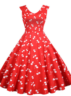 Cherry Print Vintage Dress