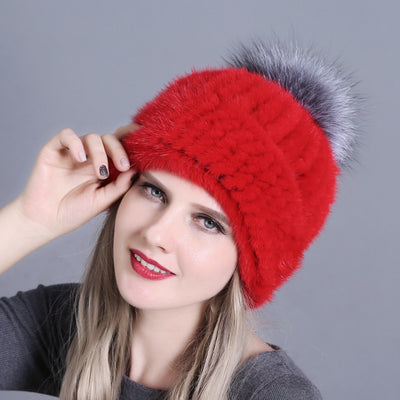 Mink Fur Hats Ladies Thickened Keep Warm