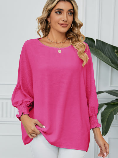 Loose Cropped Sleeve Chiffon Top