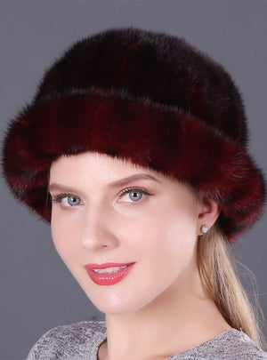 Mink Fur Ladies Keep Warm Hats