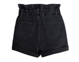 Black Wide-legged Denim Shorts