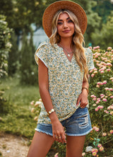 V-neck Printed Casual T-shirt