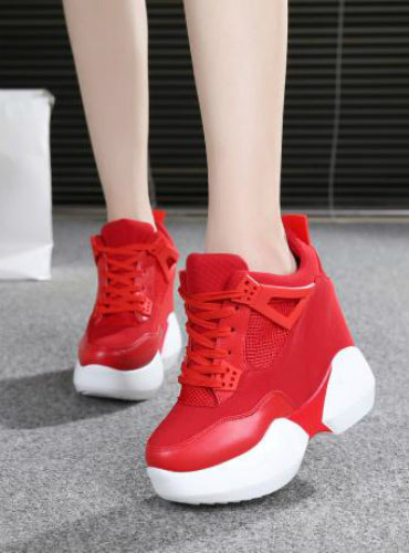 High Platform Shoes Height increasing Leather Shoes 