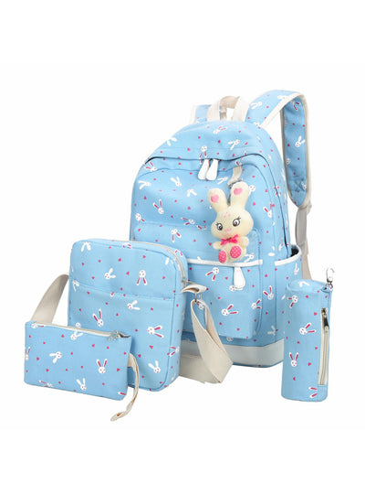 4Pcs/Sets Women Backpacks Teenage Girls Students