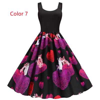 Strap Valentine's Day Printed Dress