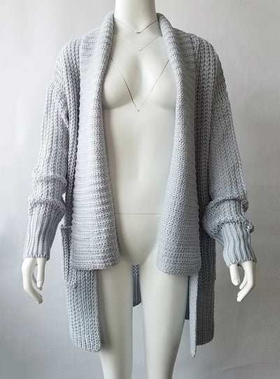 Sweater Cardigan Loose Irregular Lapel Double Bag