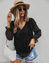 Solid Color V-neck T-shirt