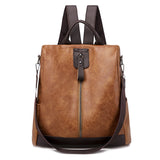Retro Soft Leather PU Travel Leisure Backpack