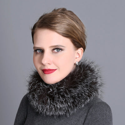 Women Fox Fur Scarf Female Winter