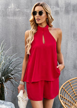Sleeveless Top and Shorts Two-piece Suit