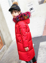 Children Outerwear Overcoat Hooded Colored Fur