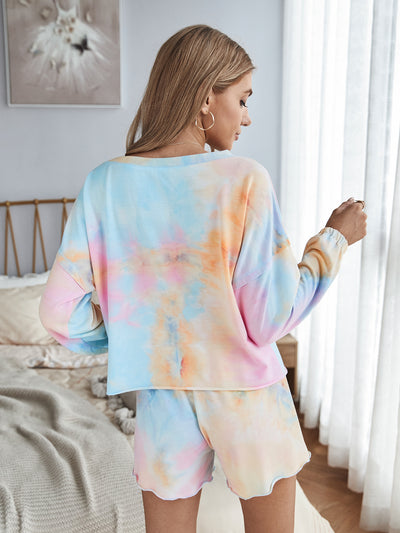Women Tie-dyed Casual Suit
