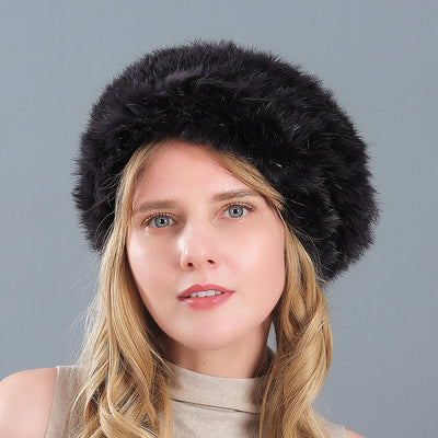 Rabbit Fur Hat Winter Ladies Warm Hat