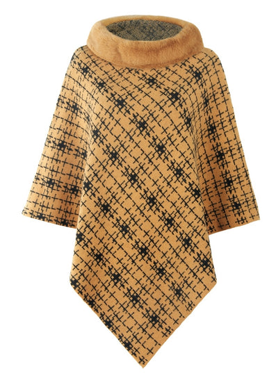 Collar Cape Knitted Pullover Sweater Shawl