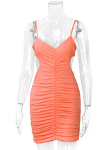V-neck Low-cut Sling Hip Fold Dress