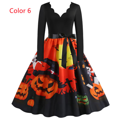 Pumpkin Print Dress for Halloween