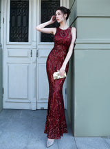 Sequined Mermaid Long Prom Dress