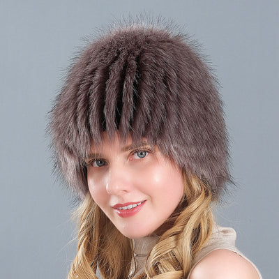 Women Fox-like Fur Straw Hat