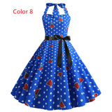 Retro Backless Print Vintage Dress