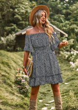 Leopard Leisure Off the Shoulder Dress